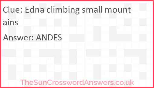 Edna climbing small mountains Answer