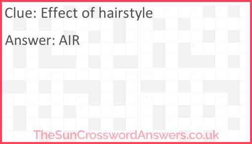 Effect of hairstyle Answer