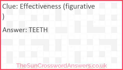 Effectiveness (figurative) Answer