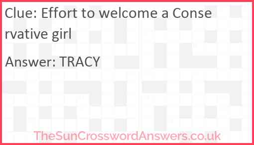 Effort to welcome a Conservative girl Answer