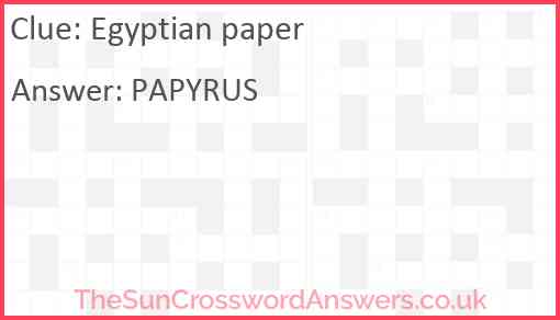 Egyptian paper Answer