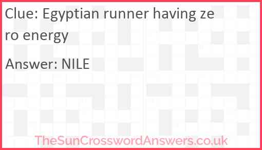 Egyptian runner having zero energy Answer