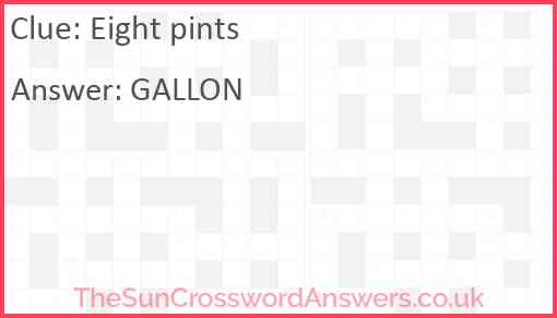 Eight pints Answer