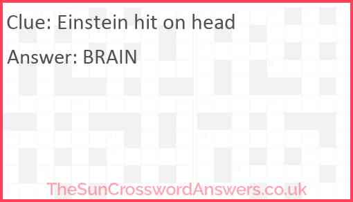 Einstein hit on head Answer