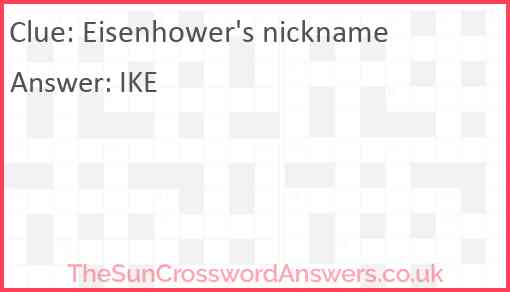 Eisenhower's nickname Answer