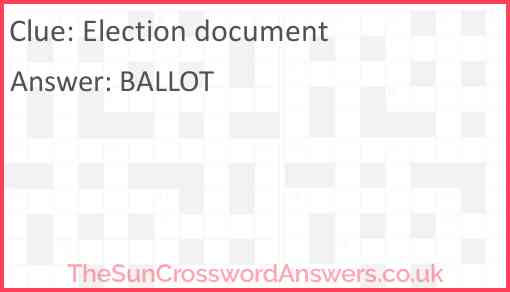 Election document Answer