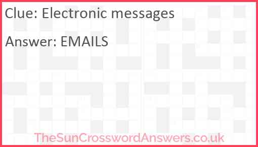 Electronic messages Answer
