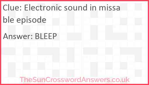 Electronic sound in missable episode Answer