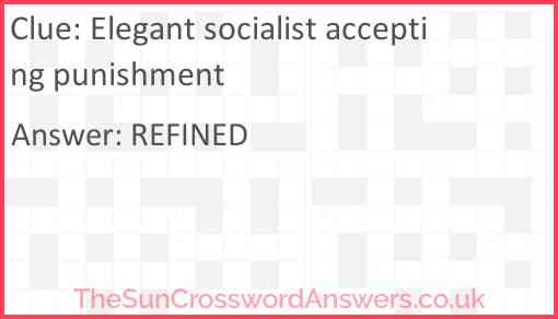 Elegant socialist accepting punishment Answer