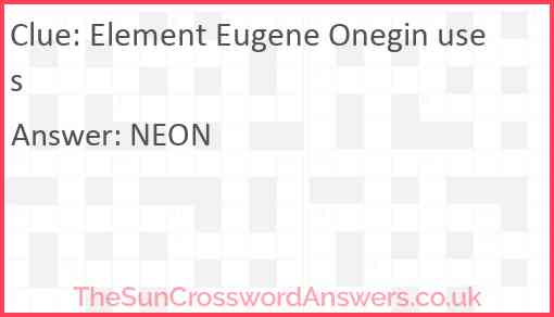 Element Eugene Onegin uses Answer