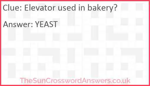 Elevator used in bakery? Answer