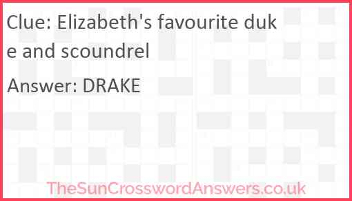 Elizabeth's favourite duke and scoundrel Answer