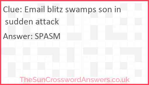 Email blitz swamps son in sudden attack Answer