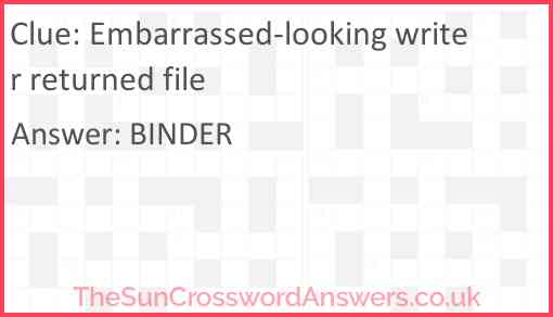 Embarrassed-looking writer returned file Answer