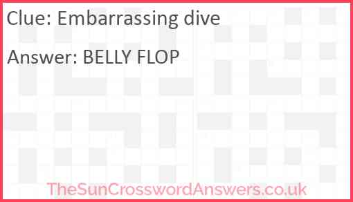 Embarrassing dive Answer