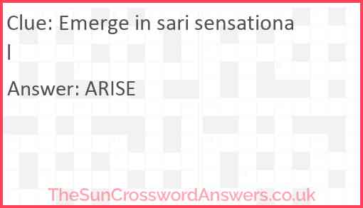 Emerge in sari sensational Answer