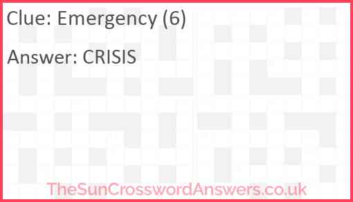 Emergency (6) Answer