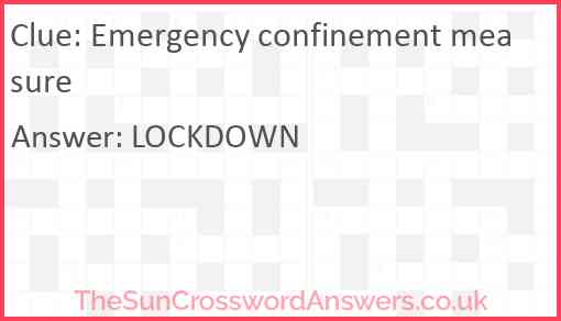 Emergency confinement measure Answer