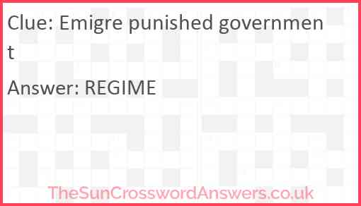 Emigre punished government Answer