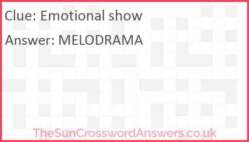 Emotional show Answer