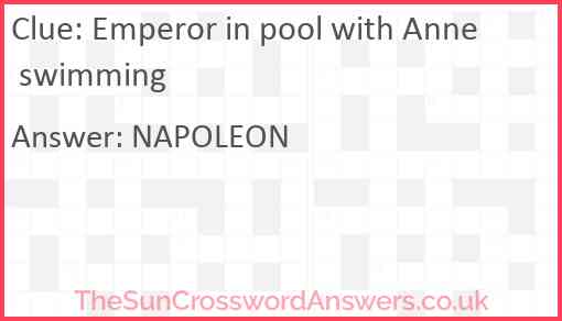 Emperor in pool with Anne swimming Answer