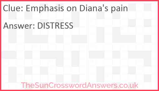 Emphasis on Diana's pain Answer