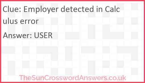 Employer detected in Calculus error Answer