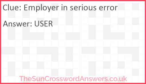 Employer in serious error Answer