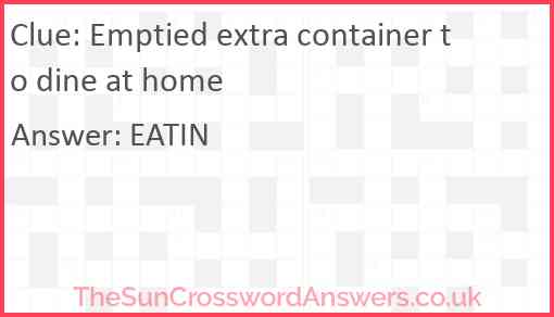 Emptied extra container to dine at home Answer