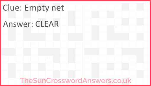 Empty net Answer