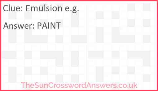 Emulsion e.g. Answer