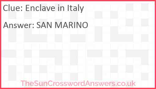 Enclave in Italy Answer