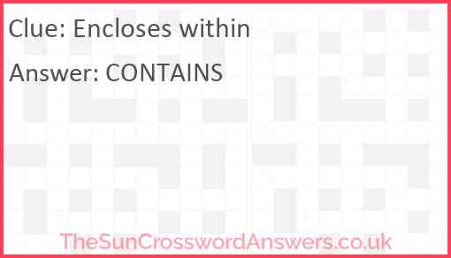 Encloses within Answer