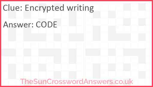 Encrypted writing Answer