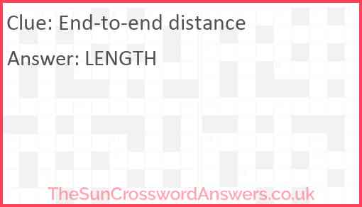 End-to-end distance Answer
