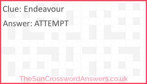 Endeavour Answer