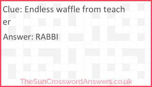 Endless waffle from teacher Answer