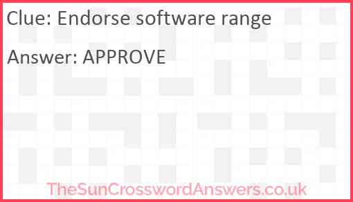 Endorse software range Answer