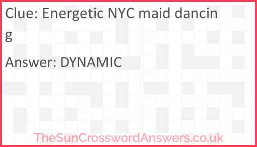 Energetic NYC maid dancing Answer