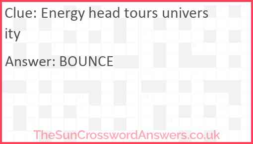 Energy head tours university Answer