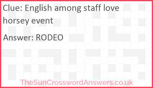 English among staff love horsey event Answer