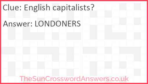 English capitalists? Answer