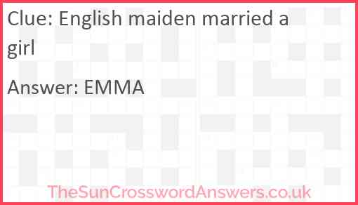 English maiden married a girl Answer