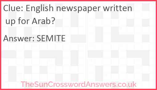English newspaper written up for Arab? Answer