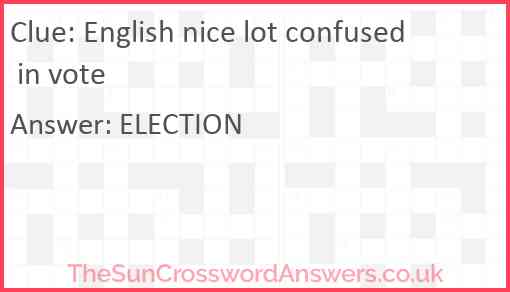 English nice lot confused in vote Answer