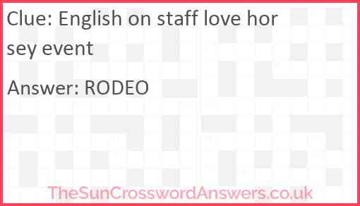 English on staff love horsey event Answer