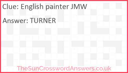 English painter JMW Answer