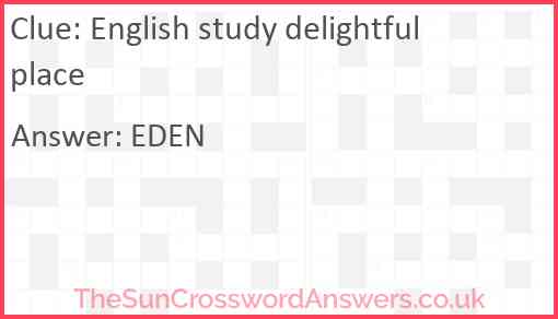 English study delightful place Answer