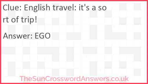 English travel: it's a sort of trip! Answer