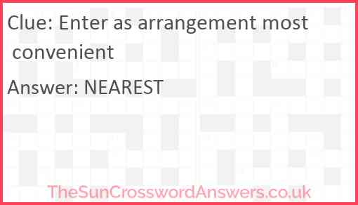 Enter as arrangement most convenient Answer